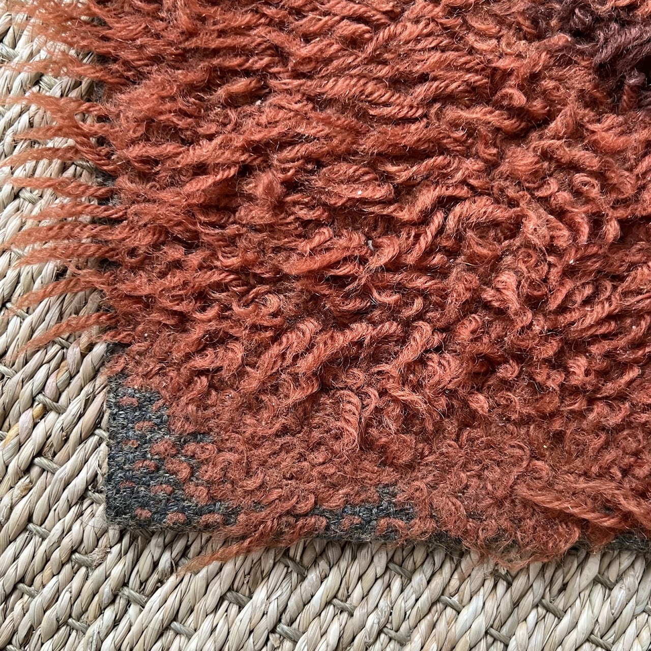 1970s Scandinavian Wool Shag Area Rug