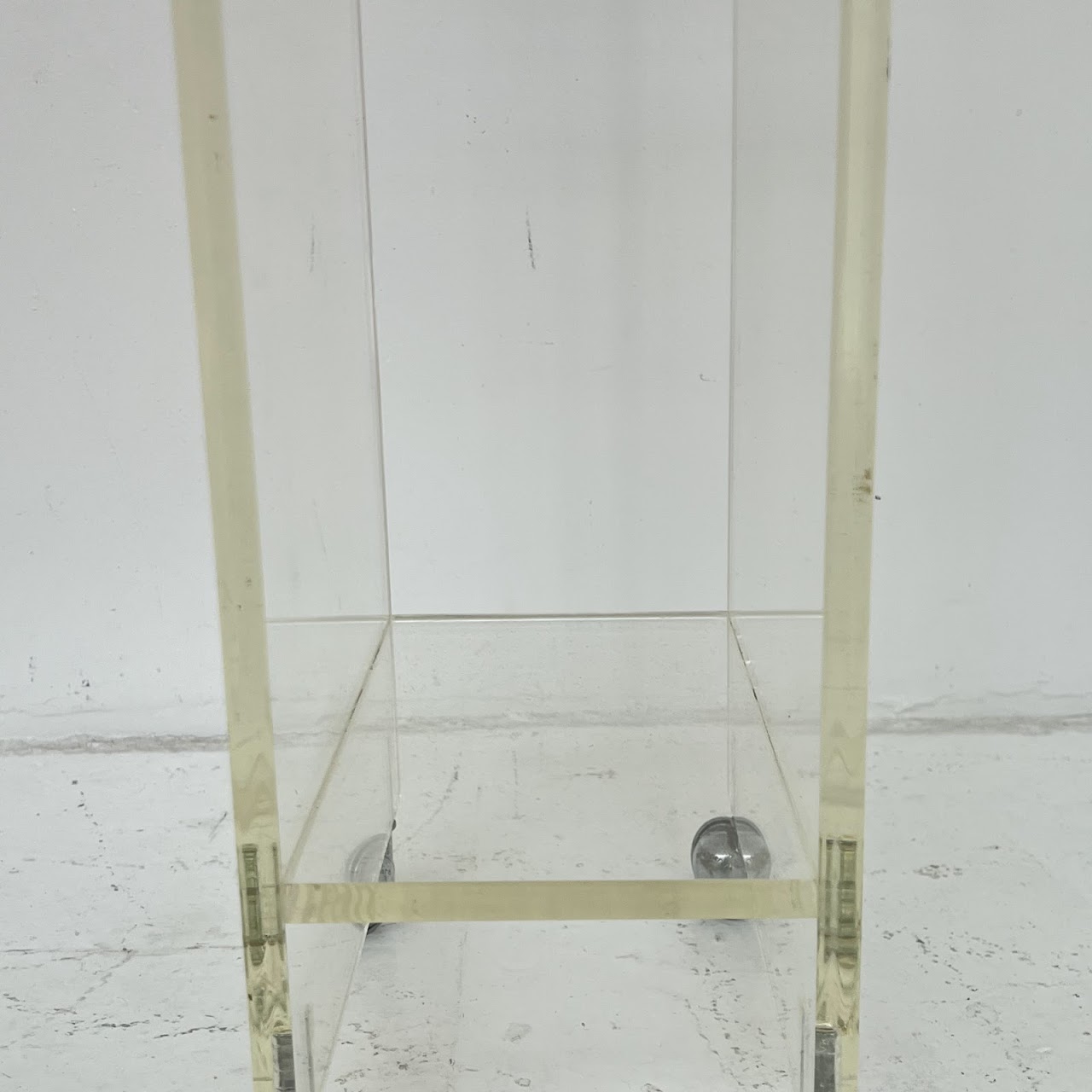 Vintage Lucite Small Rolling Shelf