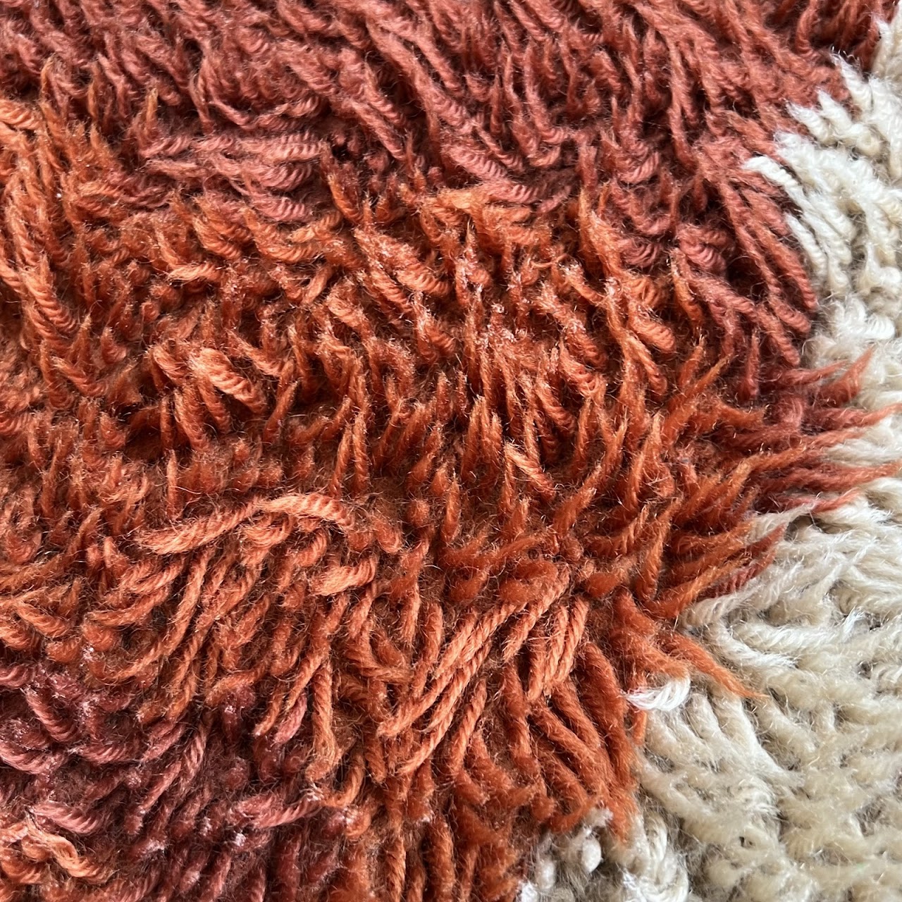 1970s Scandinavian Wool Shag Area Rug