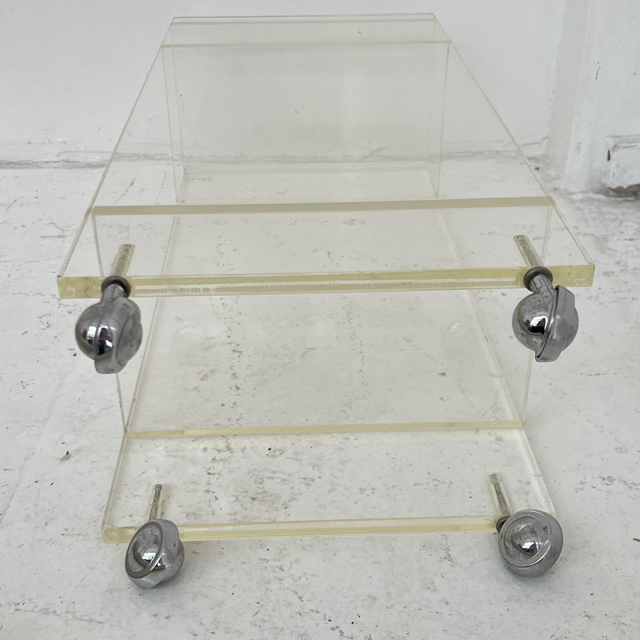 Vintage Lucite Small Rolling Shelf