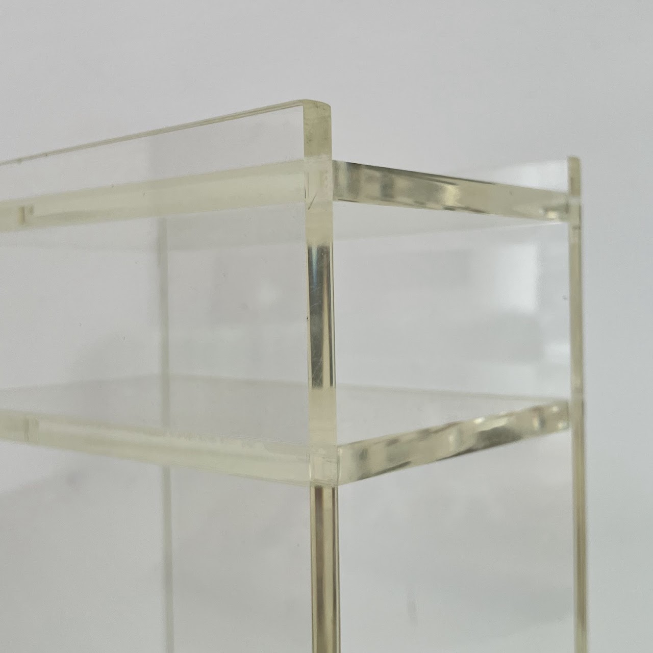 Vintage Lucite Small Rolling Shelf