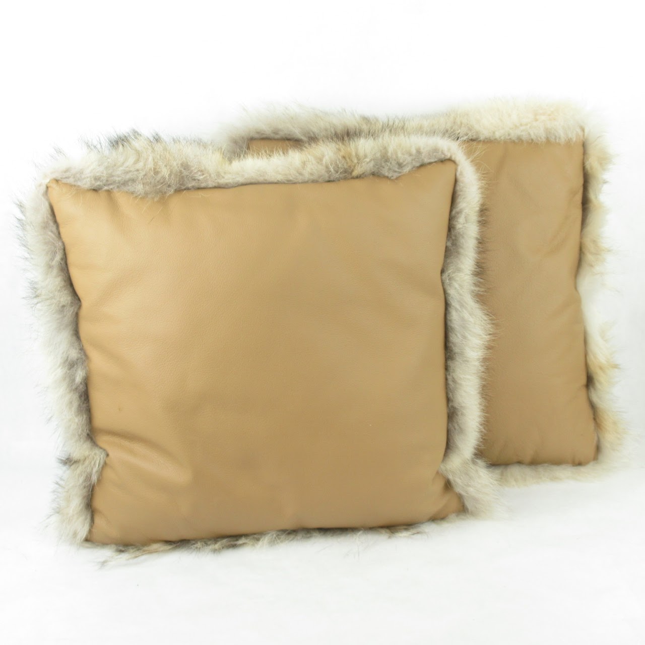 Fox Fur & Leather Accent Pillows