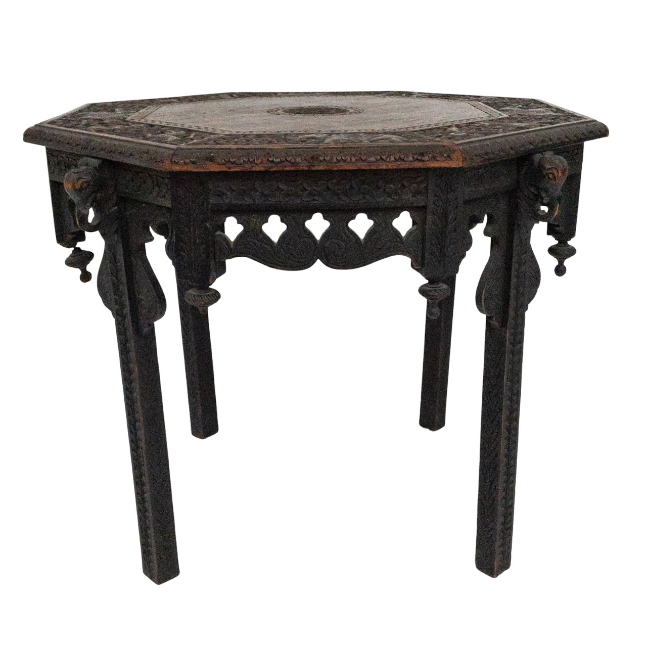 Carved Oak Accent Table