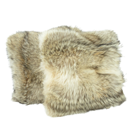 Fox Fur & Leather Accent Pillows