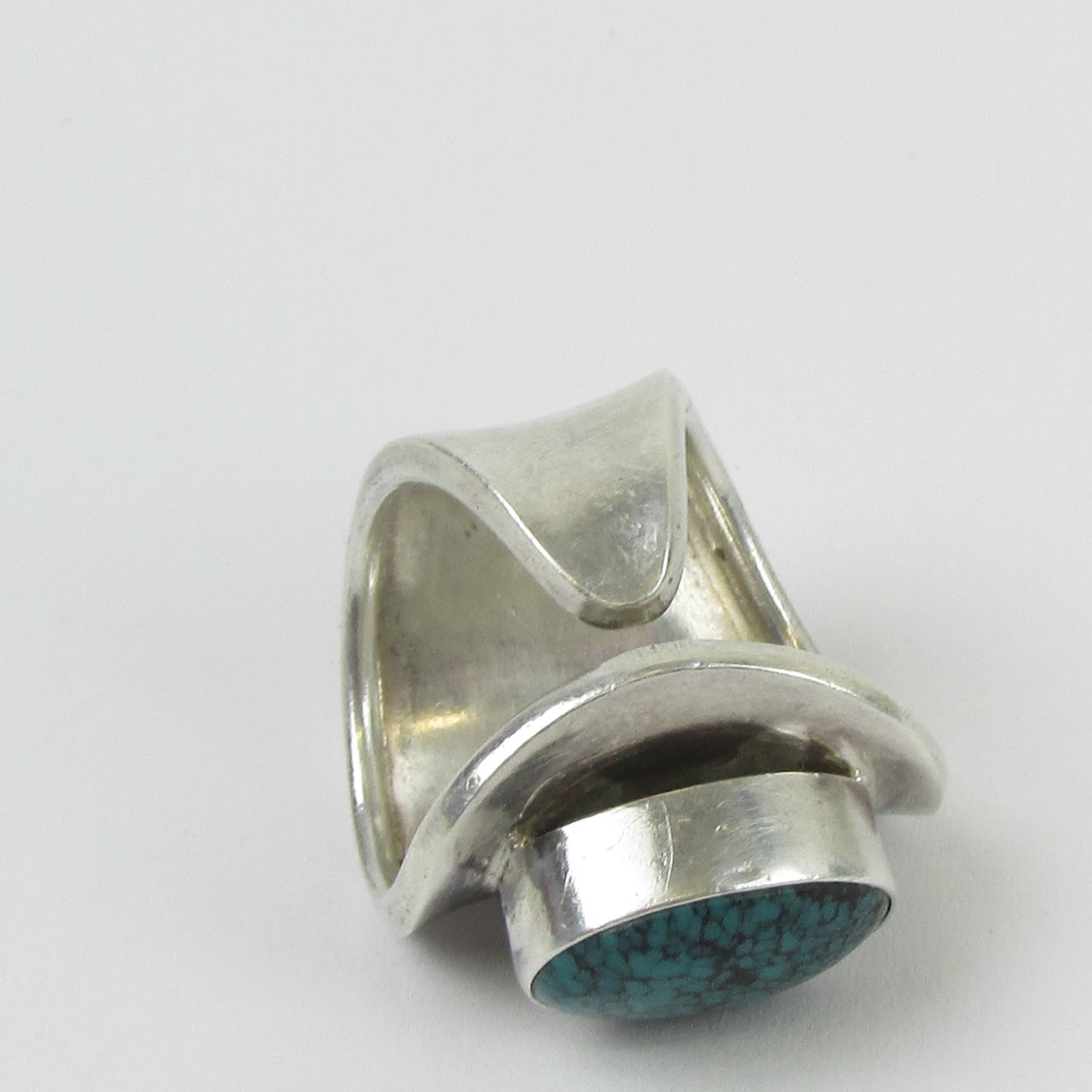 Sterling Silver Turquoise Modernist Ring