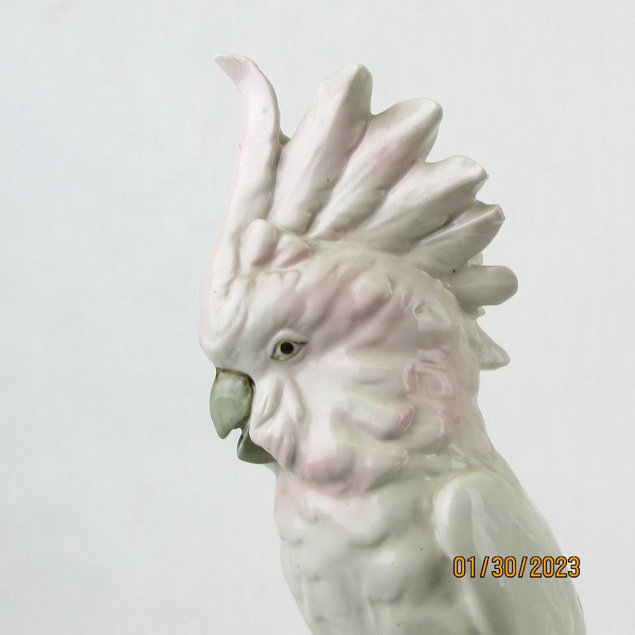 Royal Dux Vintage White & Pink Porcelain Cockatoo Figurine