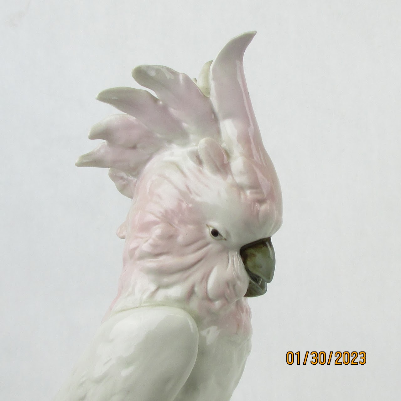 Royal Dux Vintage White & Pink Porcelain Cockatoo Figurine