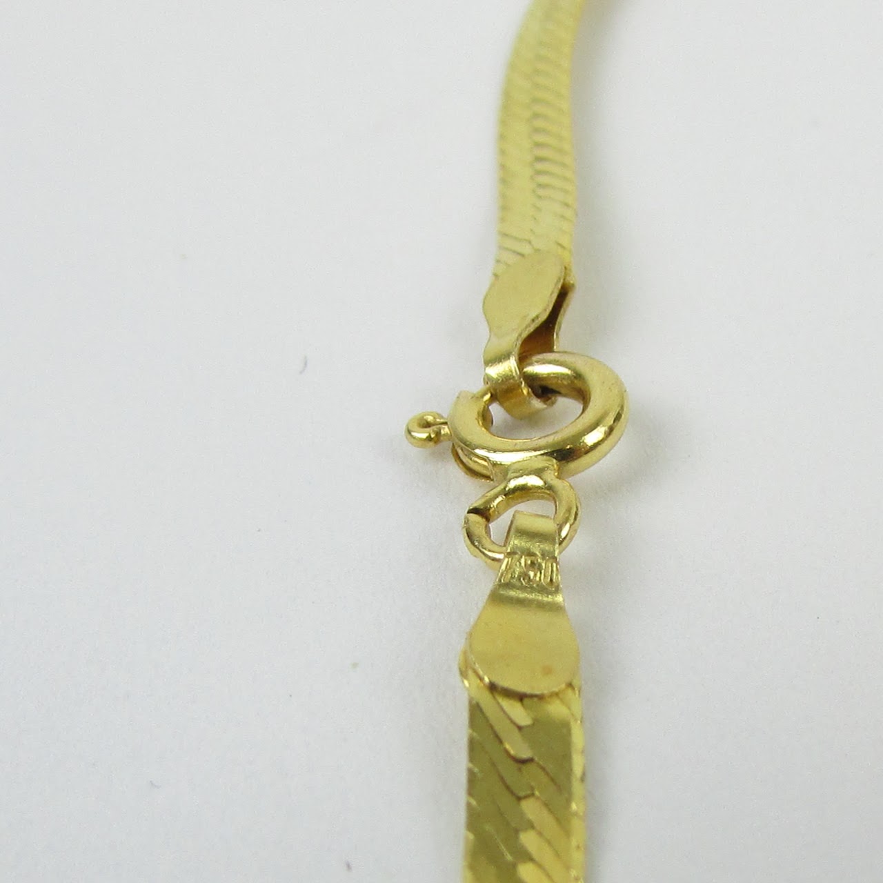 18K Gold Herringbone Chain
