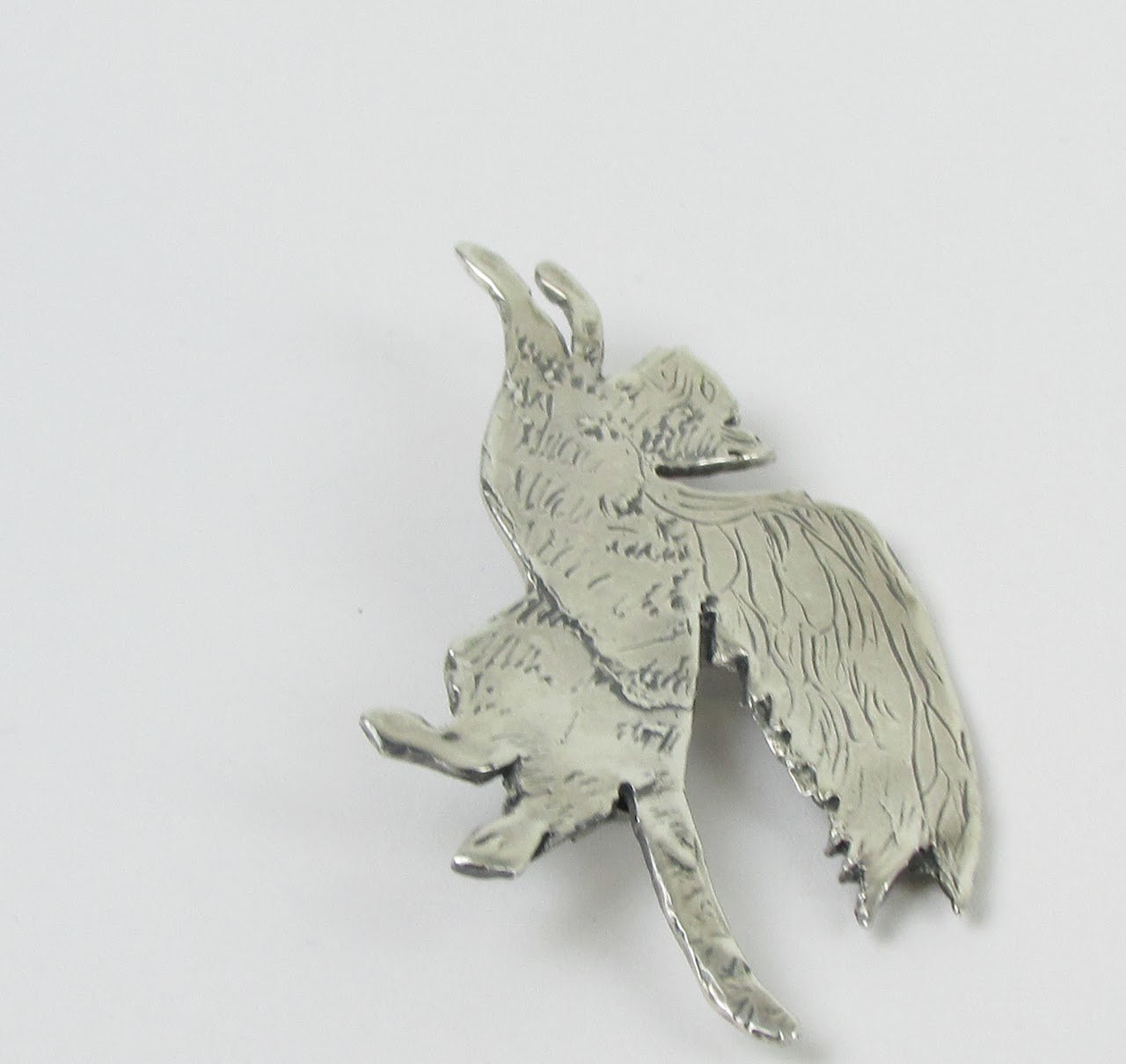 Sterling Silver Winged Cat Brooch