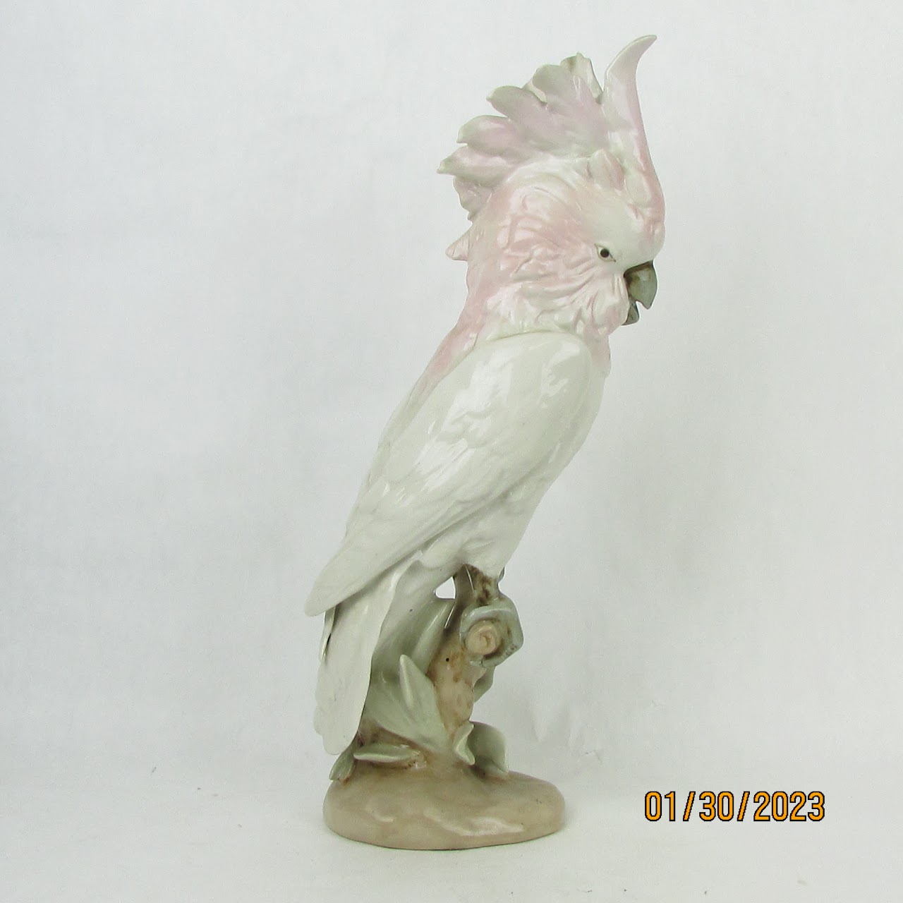 Royal Dux Vintage White & Pink Porcelain Cockatoo Figurine