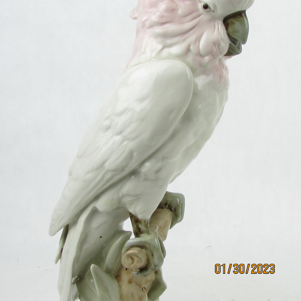 Royal Dux Vintage White & Pink Porcelain Cockatoo Figurine