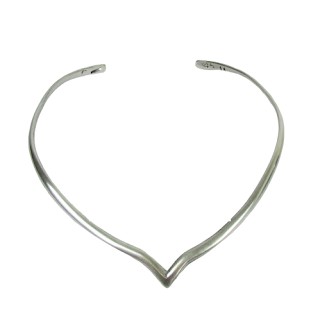 Sterling Silver Omega 'V' Necklace