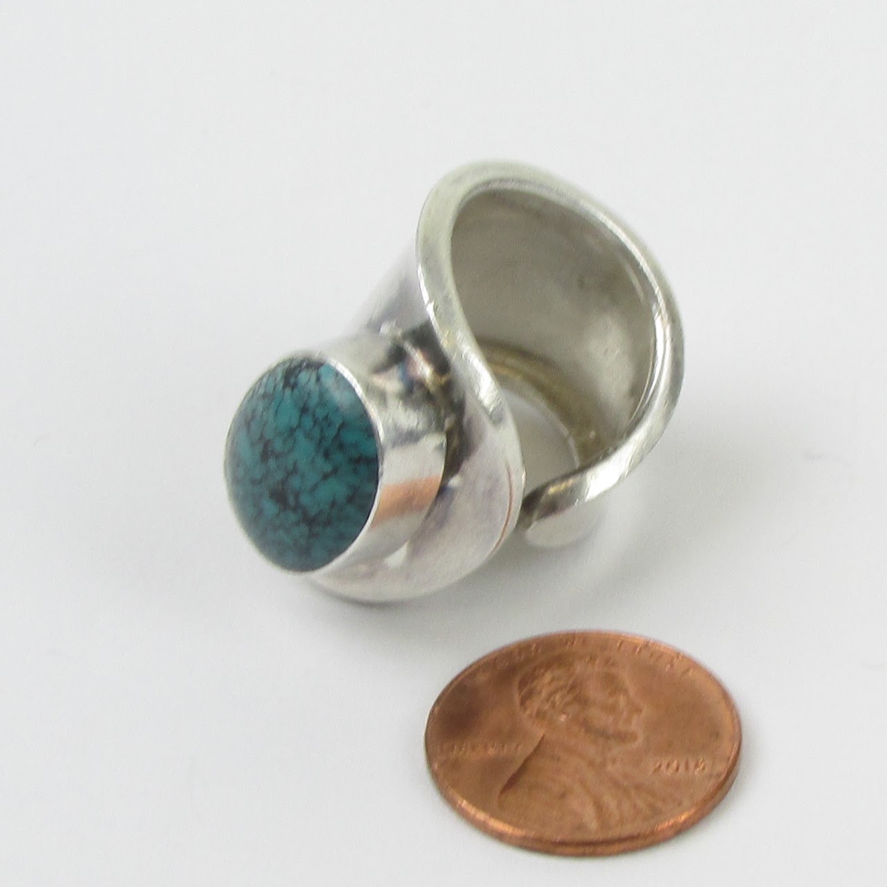 Sterling Silver Turquoise Modernist Ring