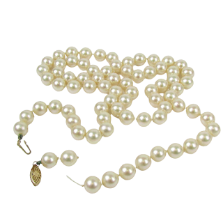 14K Gold Clasp Faux Pearl Strand NEEDS REPAIR