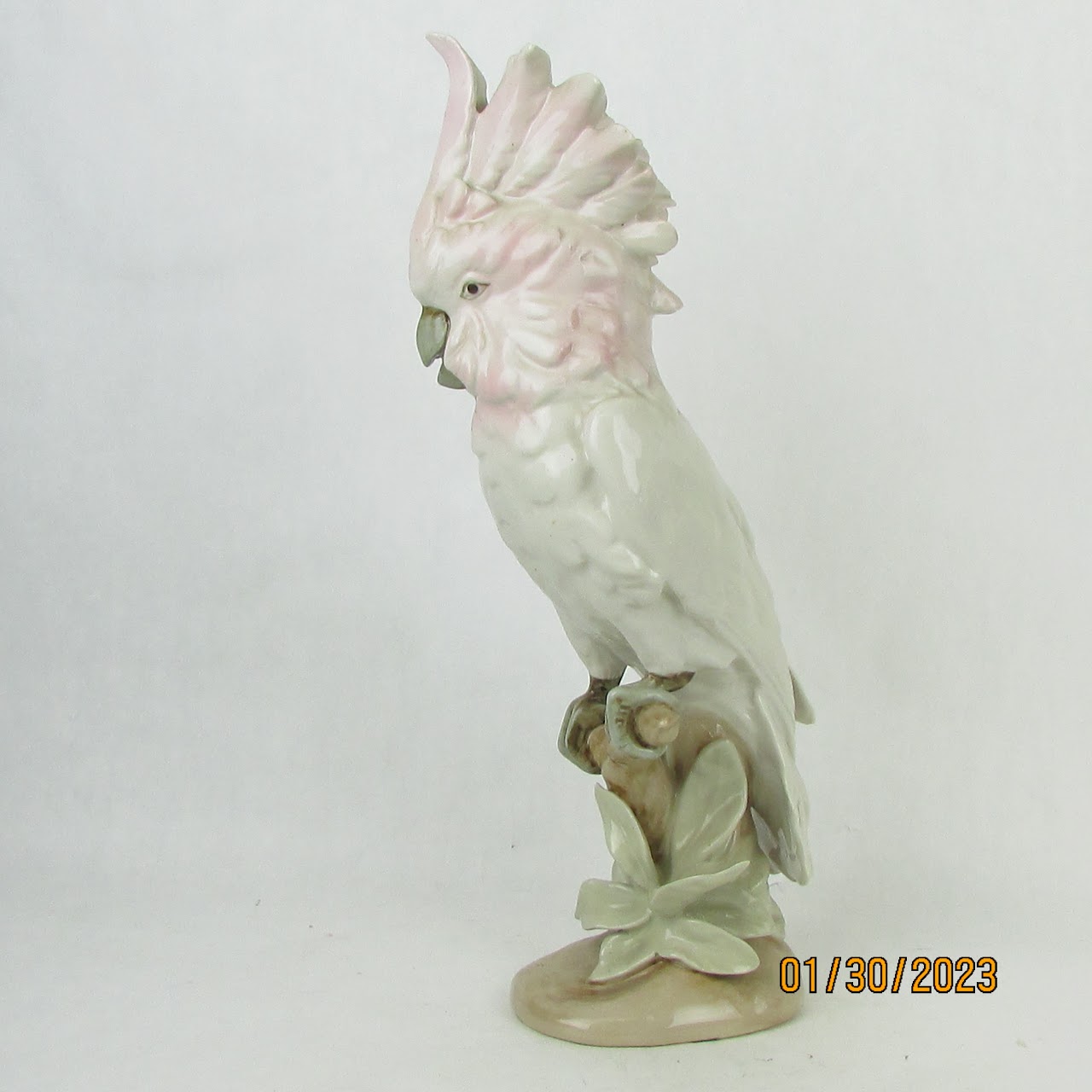 Royal Dux Vintage White & Pink Porcelain Cockatoo Figurine