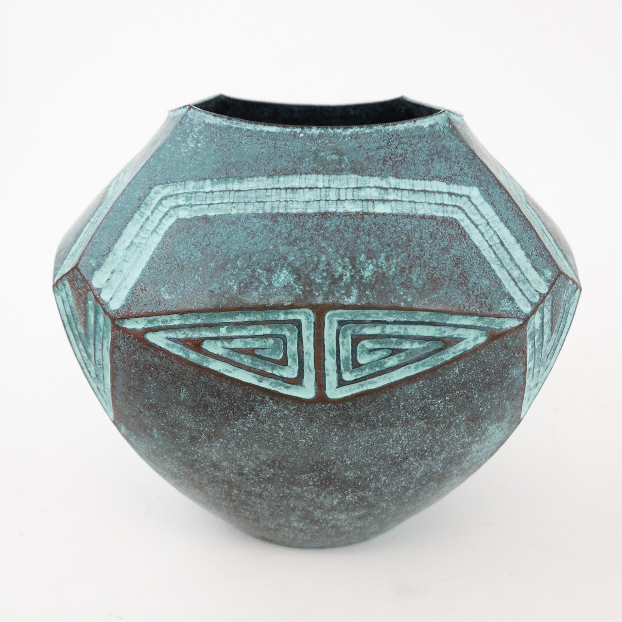 Japanese Verdigris Bronze Planter