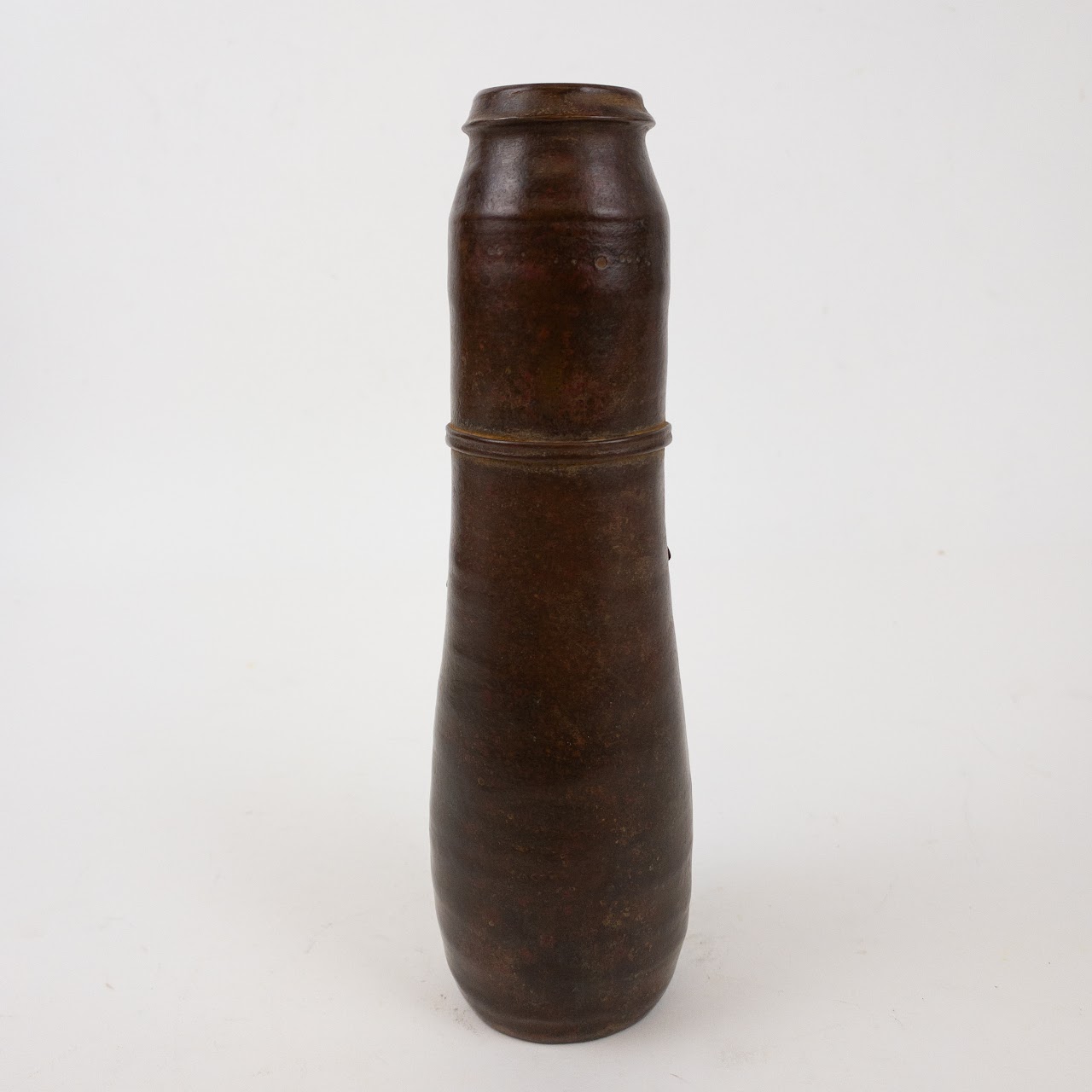 Hand-Formed Chinese Copper Vase with Bow