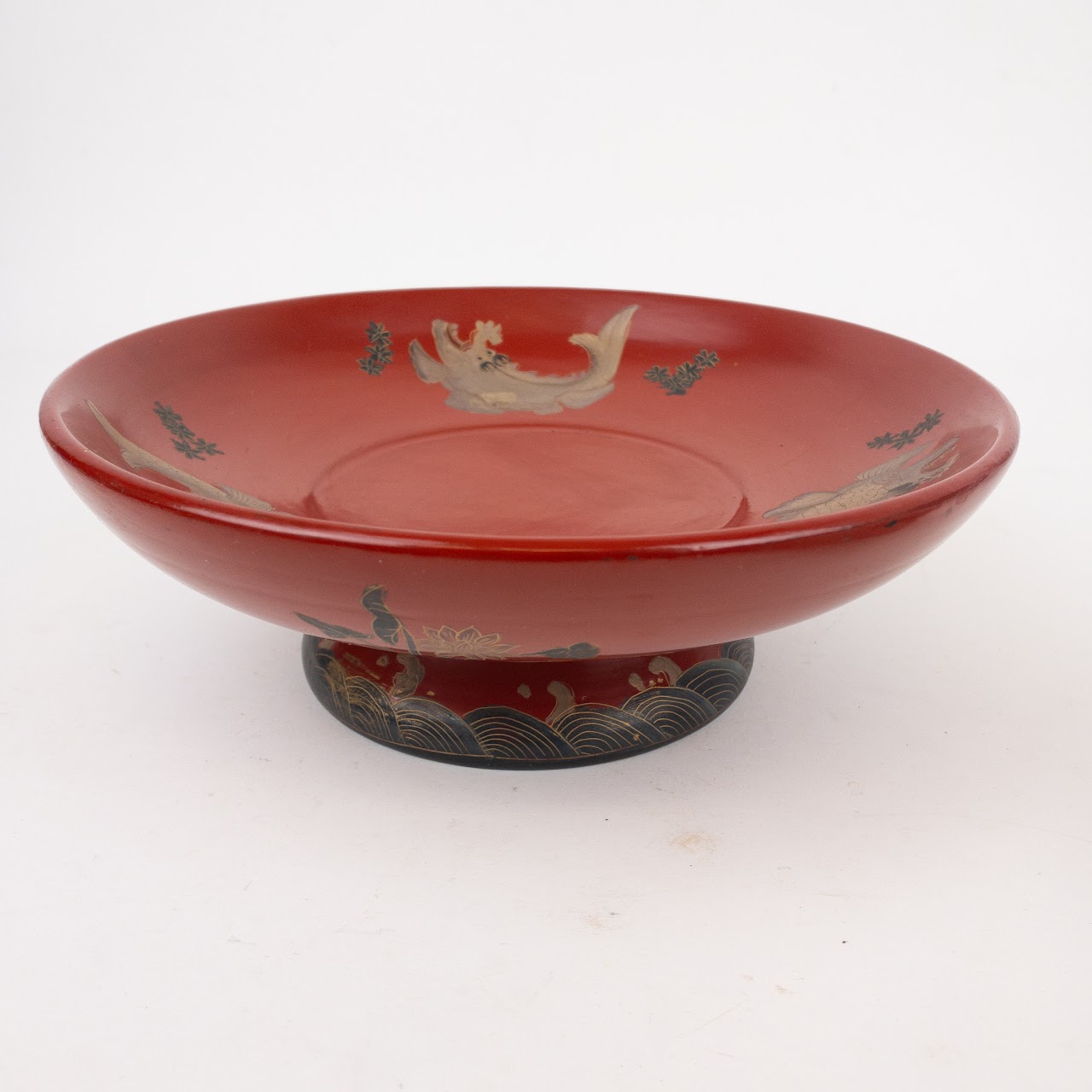 Japanese Maki-e Hand Painted Pedestal Bowl