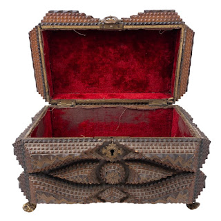 Elaborate Tramp Art Wooden Box