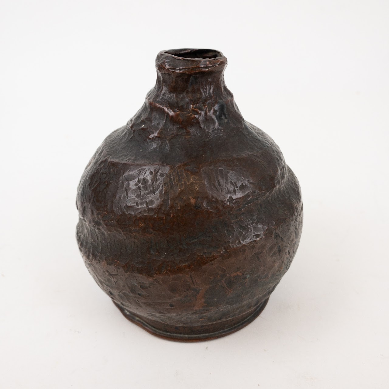 Hand-Formed Textured Copper Bud Vase