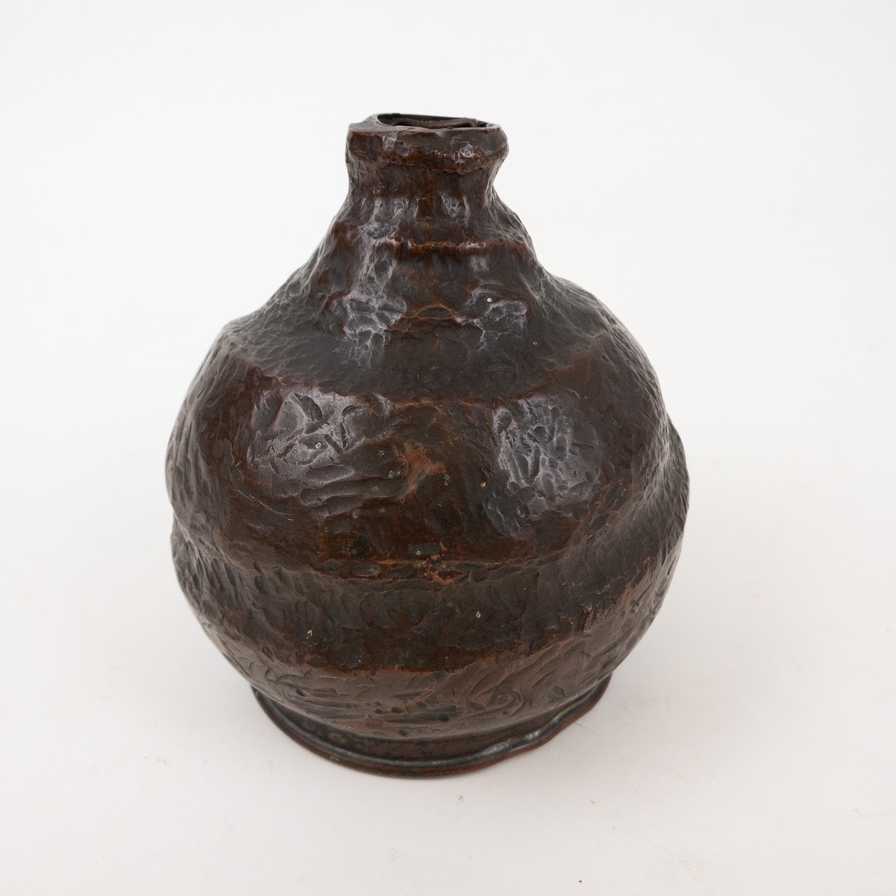 Hand-Formed Textured Copper Bud Vase