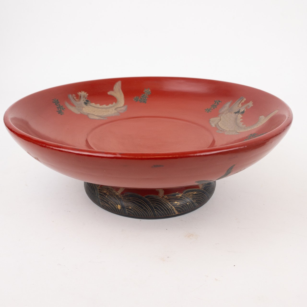 Japanese Maki-e Hand Painted Pedestal Bowl