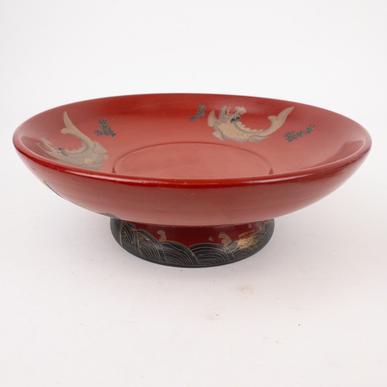 Japanese Maki-e Hand Painted Pedestal Bowl