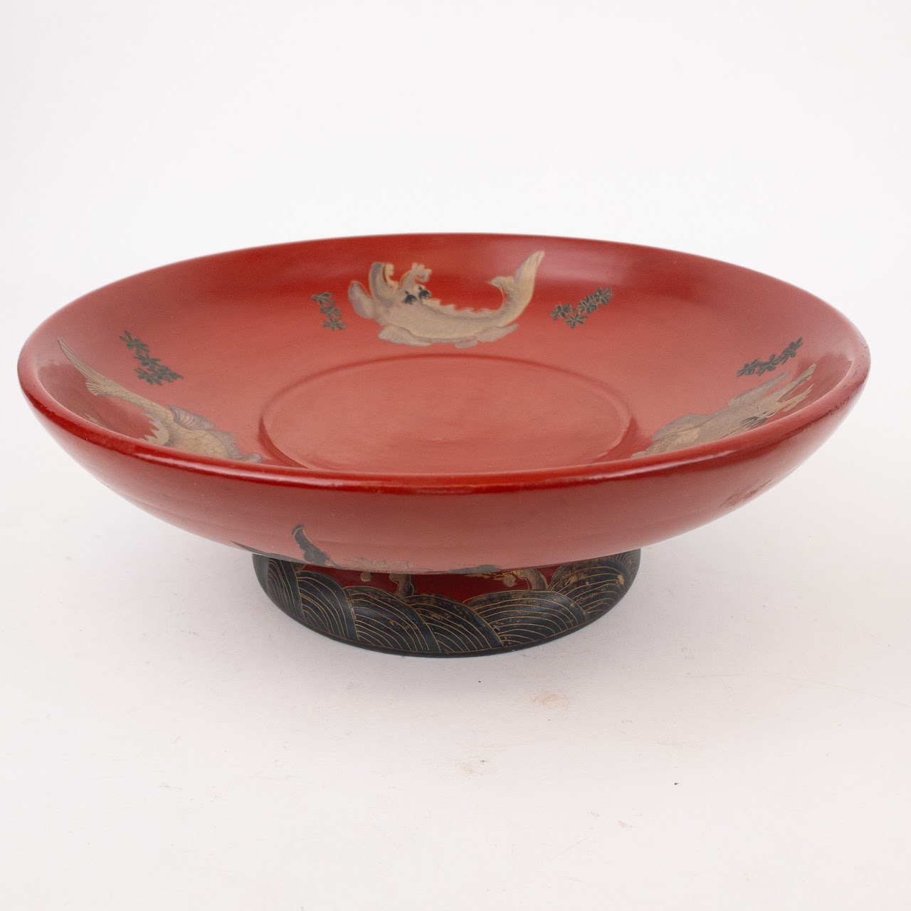 Japanese Maki-e Hand Painted Pedestal Bowl