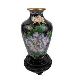 Chinese Peony Cloisonné Vase