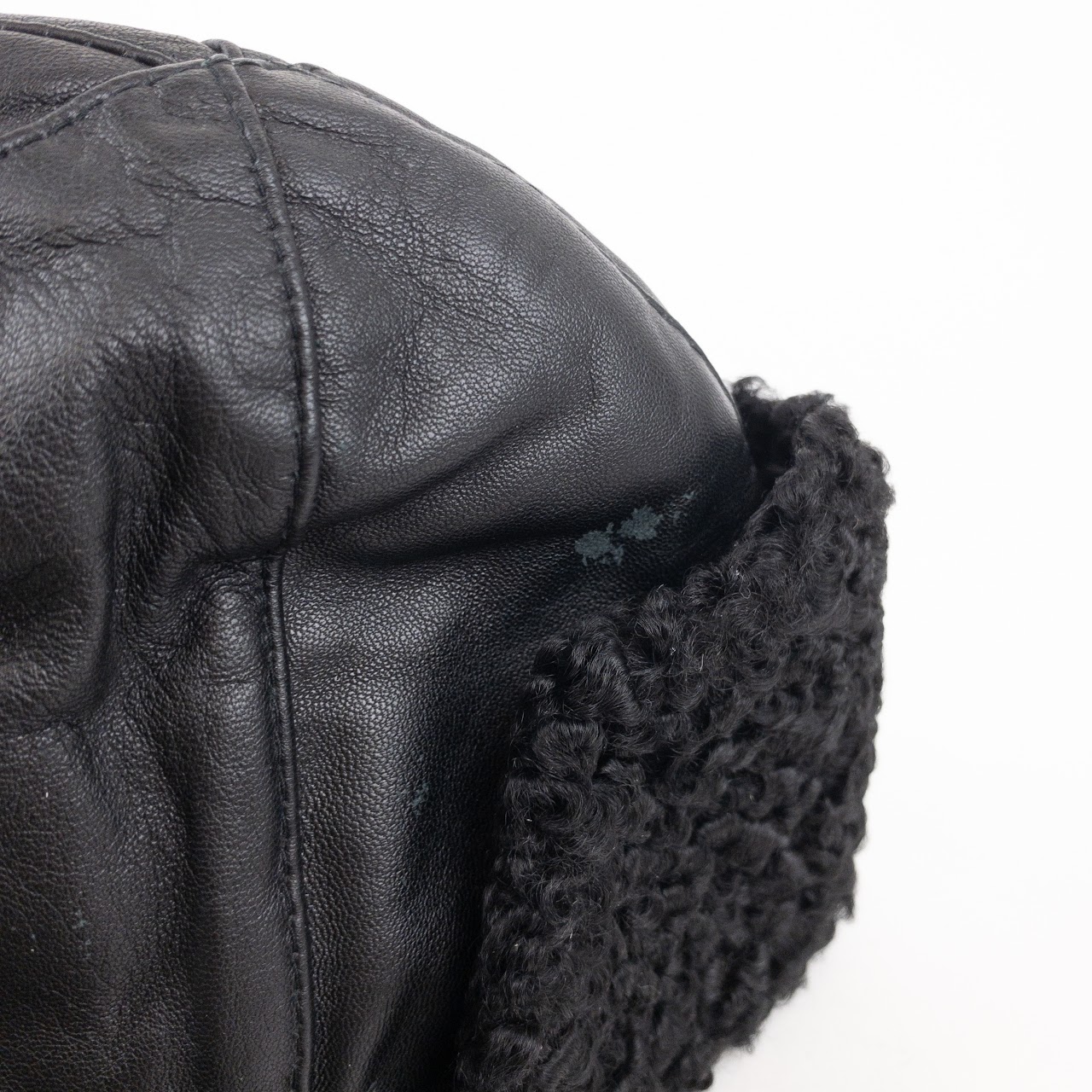 Leather and Persian Wool Trappers Hat
