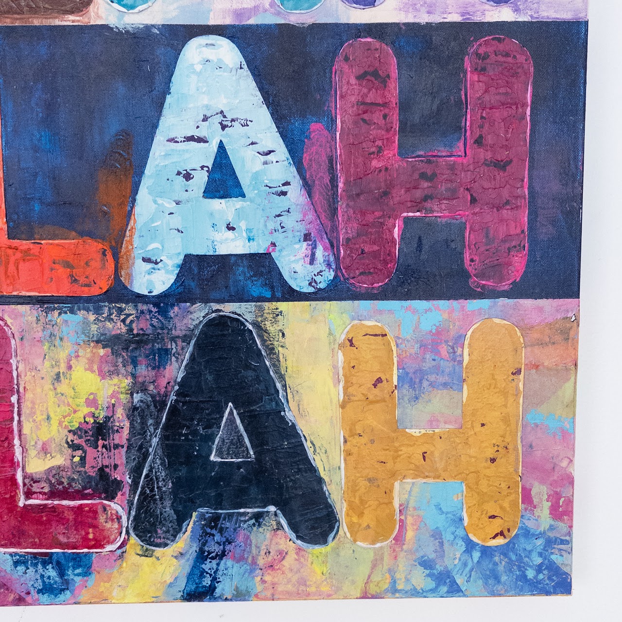 Rosanne Hill Signed 'Homage To Mel Bochner, Blah Blah Blah' Acrylic Painting