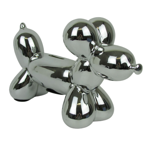 Silver Balloon Dog Bank