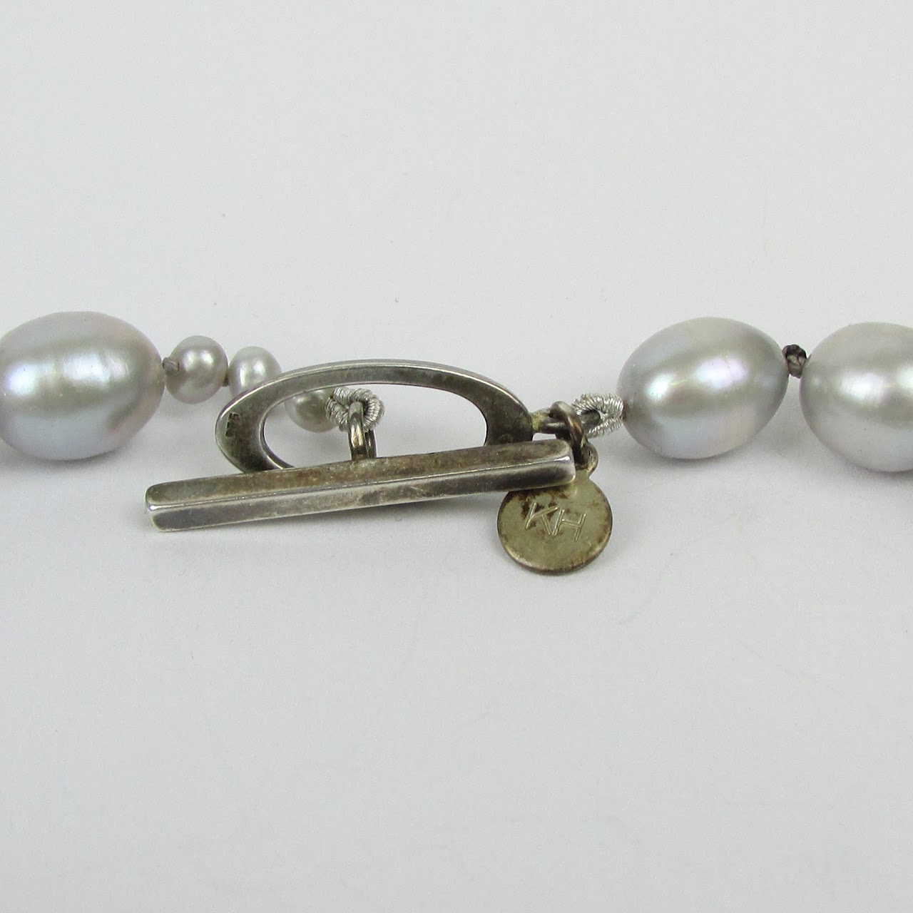 Baroque Grey Pearl & Sterling Silver Strand