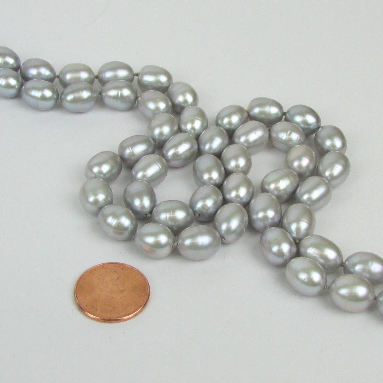 Baroque Grey Pearl & Sterling Silver Strand