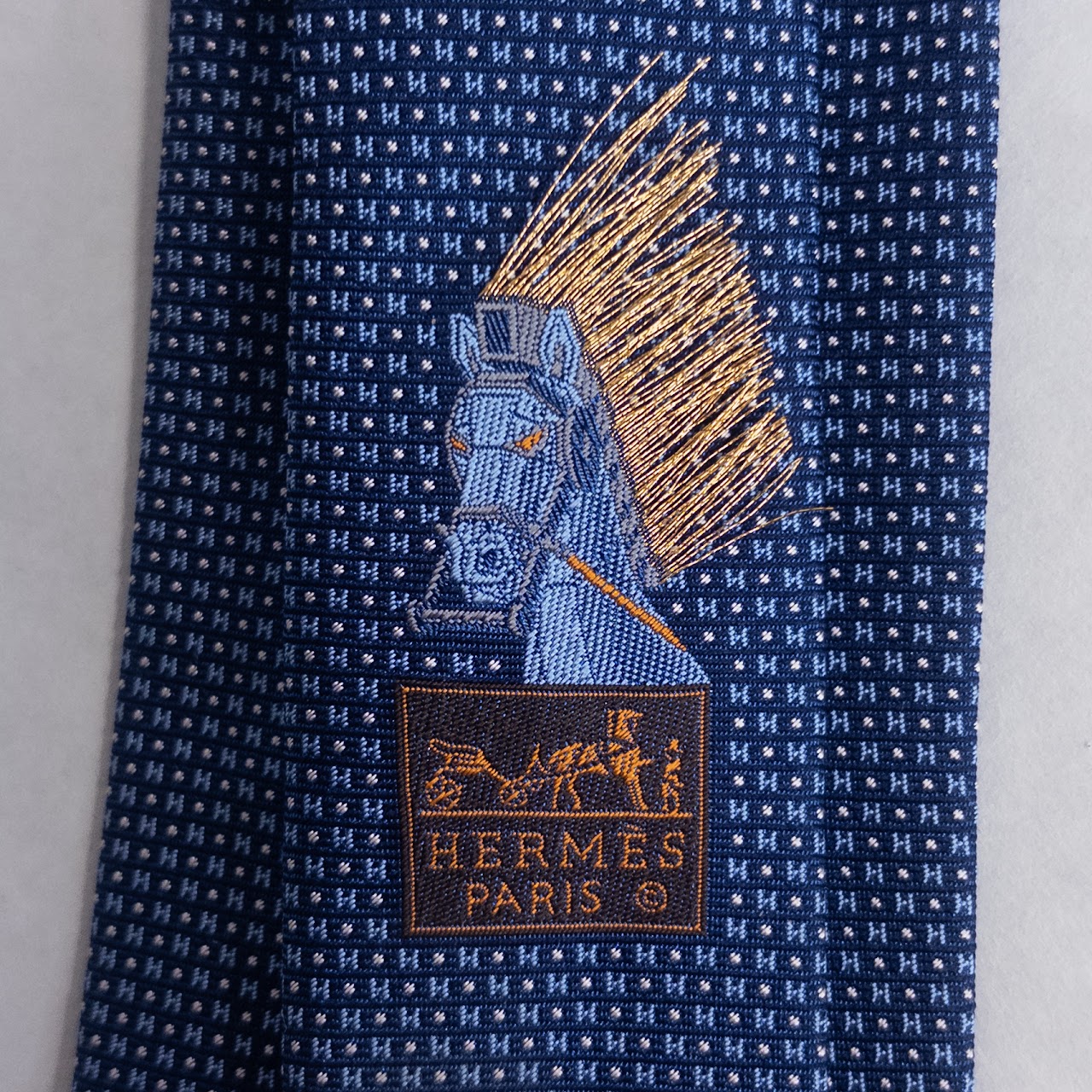 Hermès Mega Chariot 7 Skinny Necktie