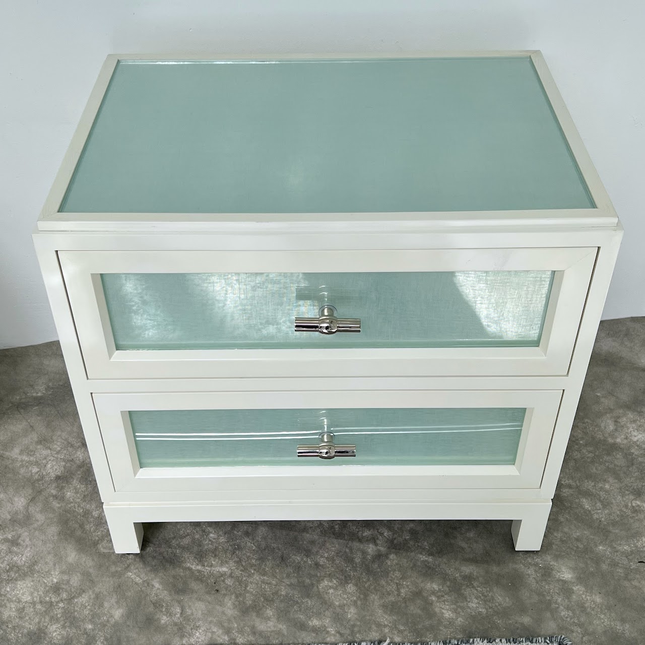 Lacquer & Glass Contemporary Side Table #2