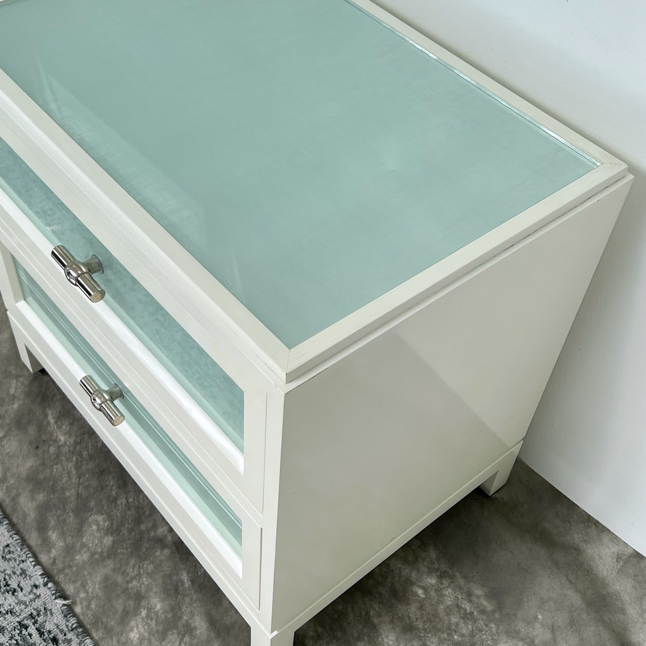 Lacquer & Glass Contemporary Side Table #2