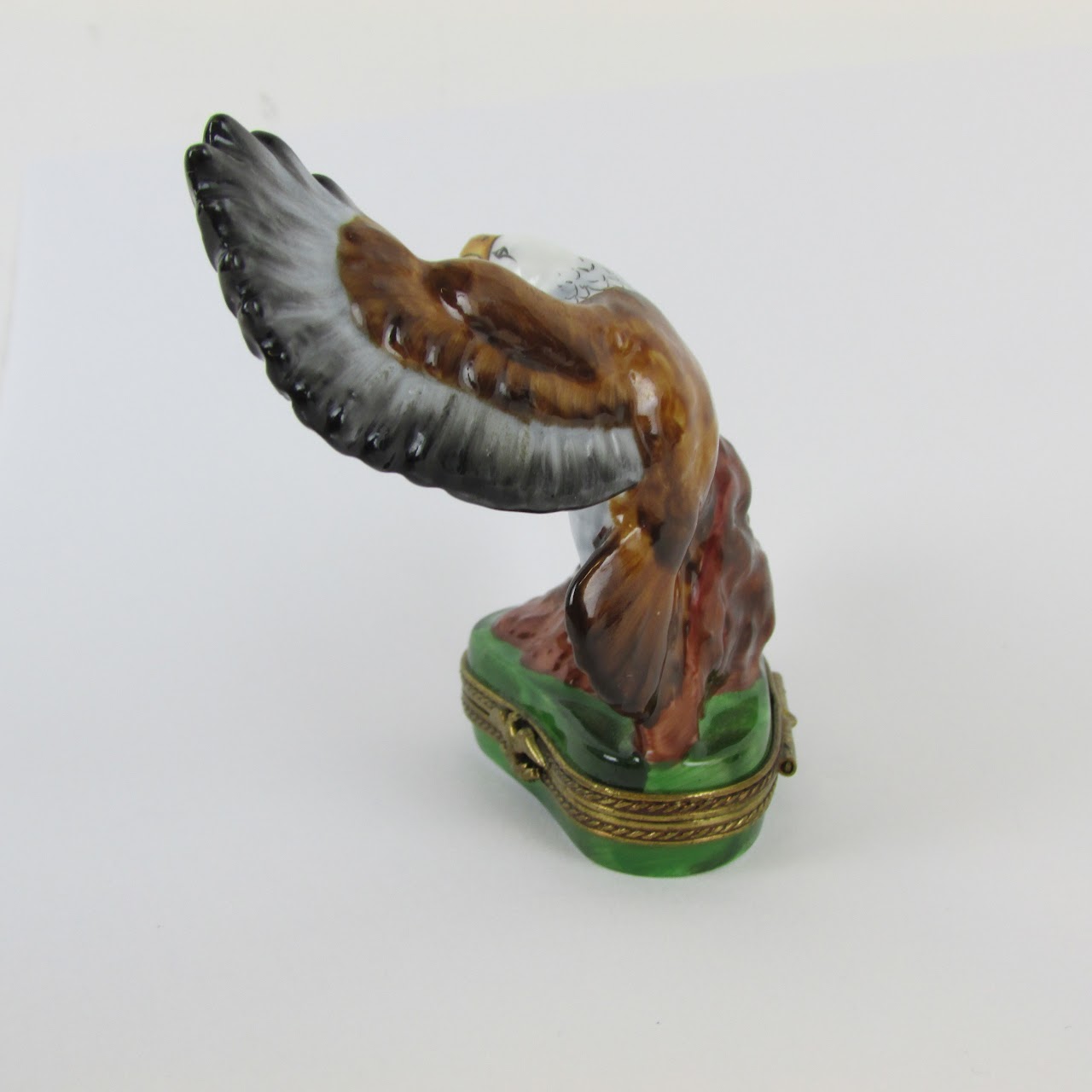 Peint Main Limoges Flying Eagle Limited Edition Trinket Box