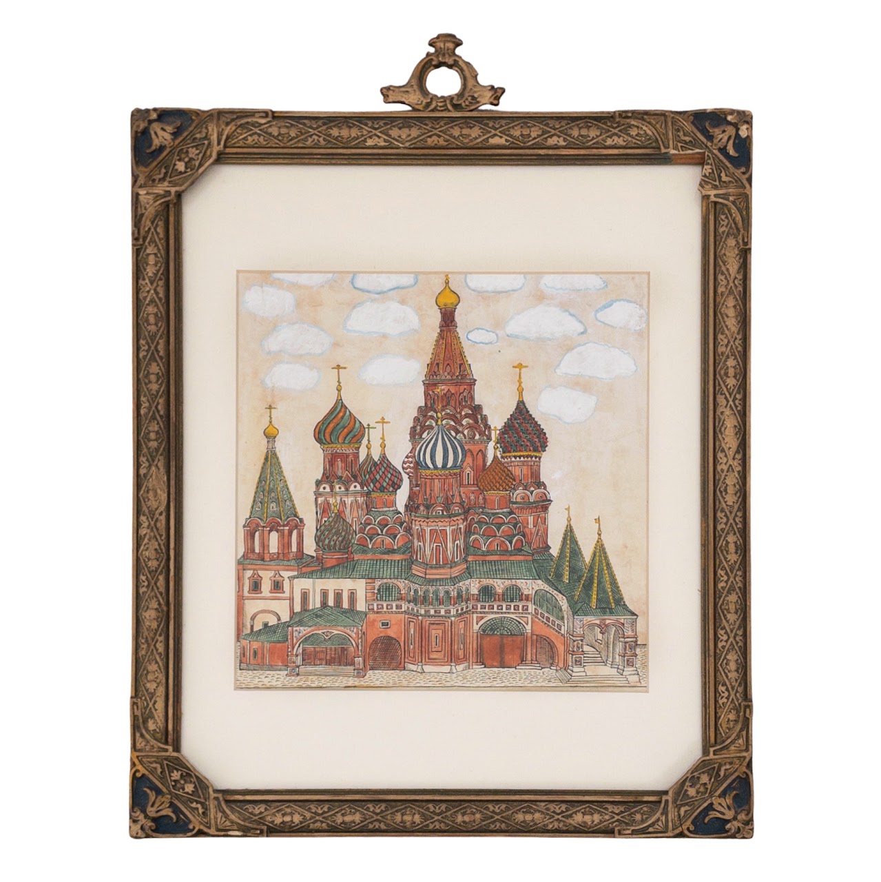 Saint Basil's Cathedral, Moscow, Watercolor, Gouache & Ink Painting