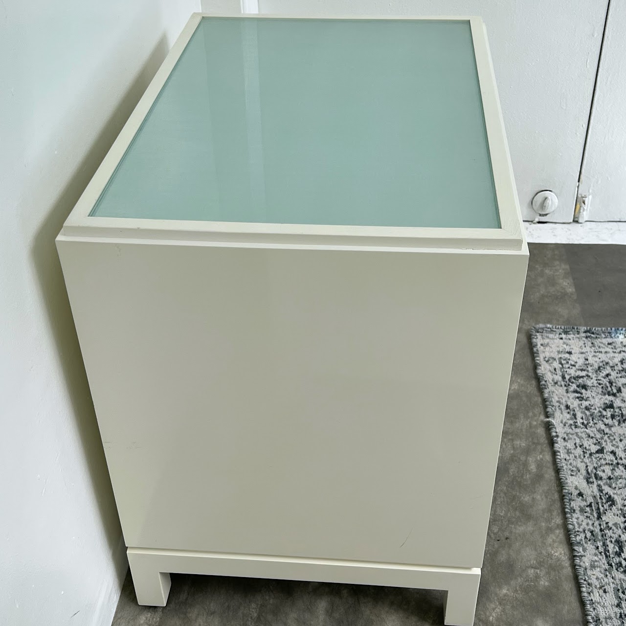 Lacquer & Glass Contemporary Side Table #2