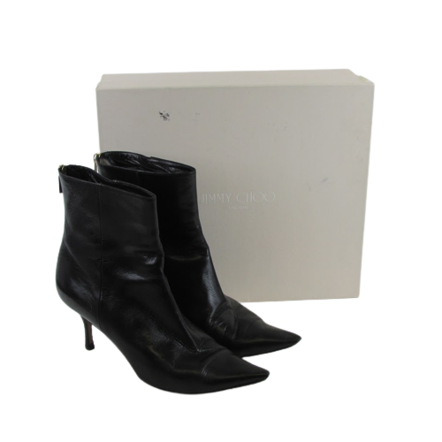 Jimmy Choo Black Kid Leather Boots