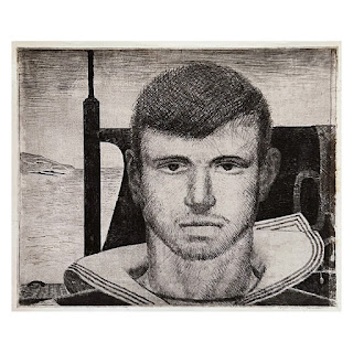Portrait of a Sailor Signed Etching, 1980