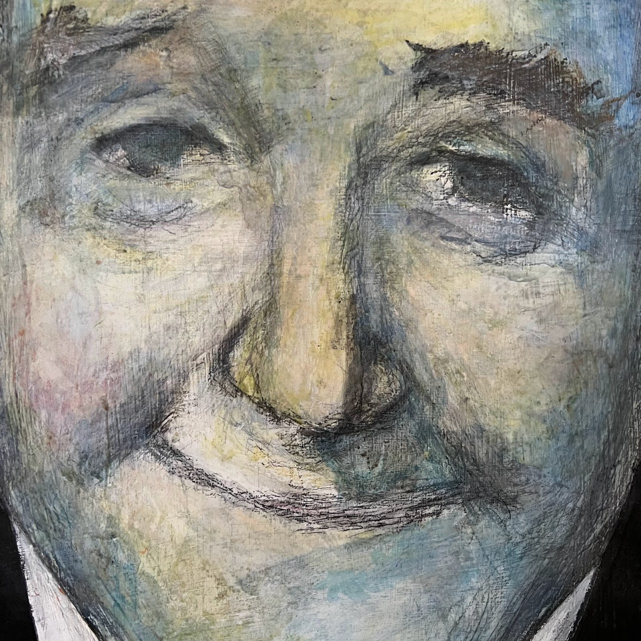 Stan  Laurel Pencil and Gouache Portrait Painting