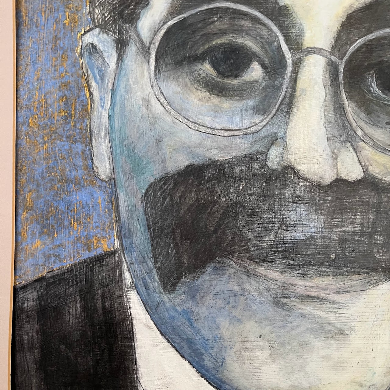Groucho Marx Pencil and Gouache Portrait Painting