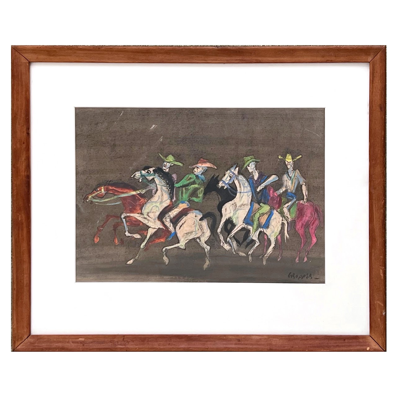 William Gropper Signed Watercolor and Pastel Painting