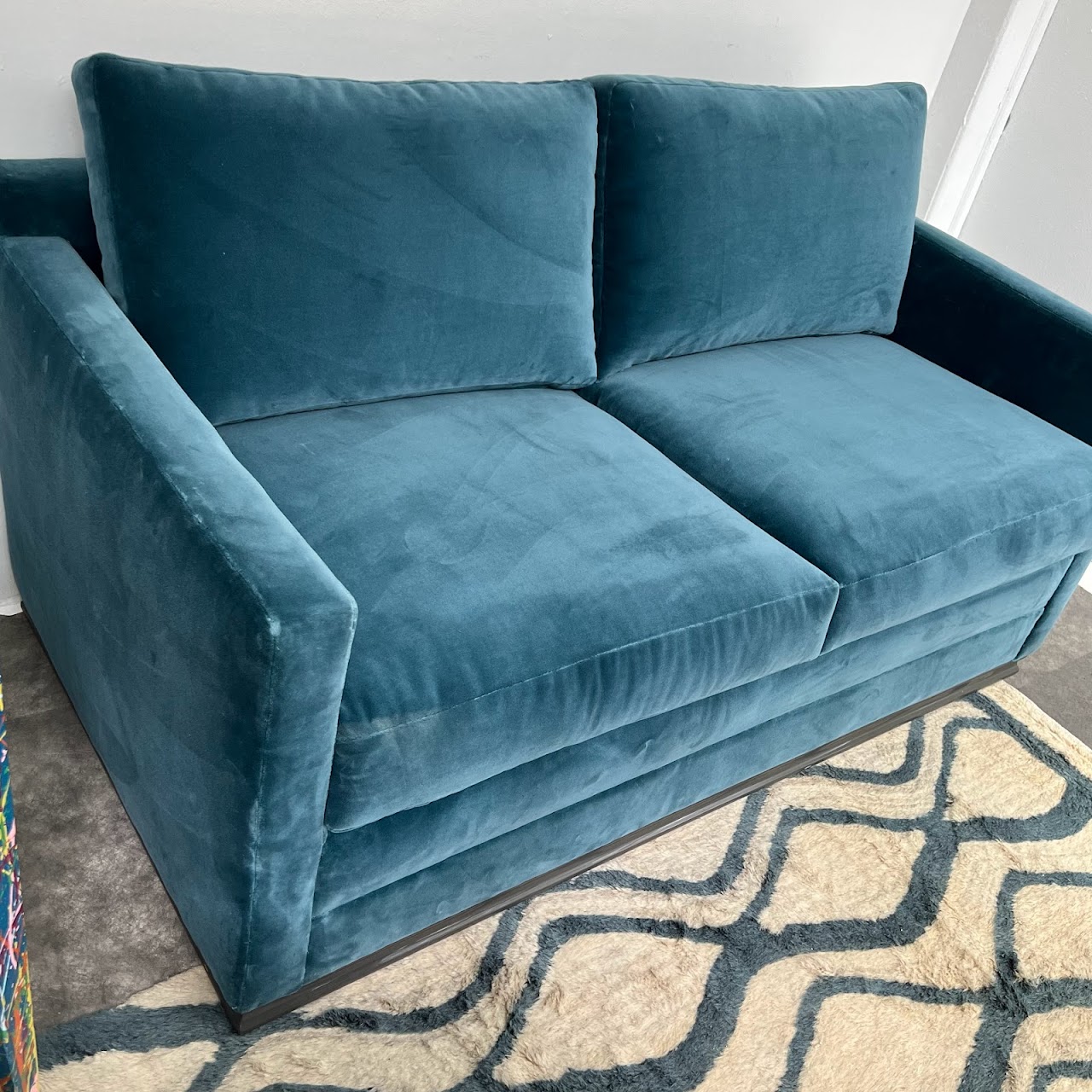 Blue Velvet Sofa