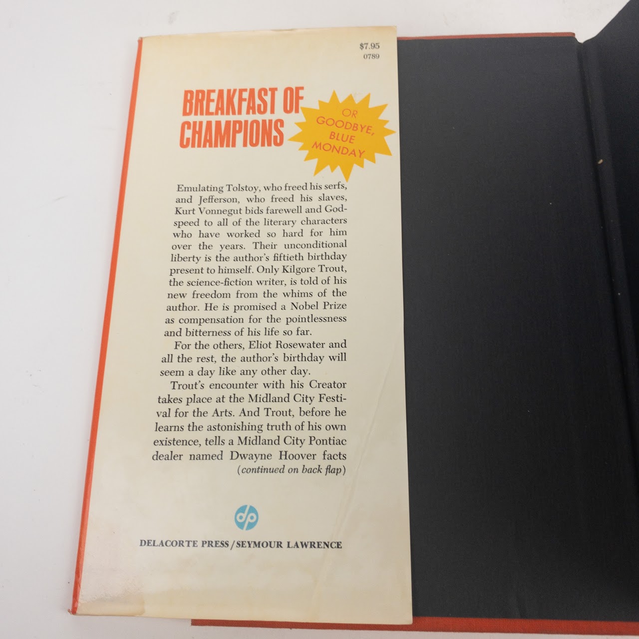 Kurt Vonnegut, Jr. 'Breakfast of Champions' First Edition, First Printing Book