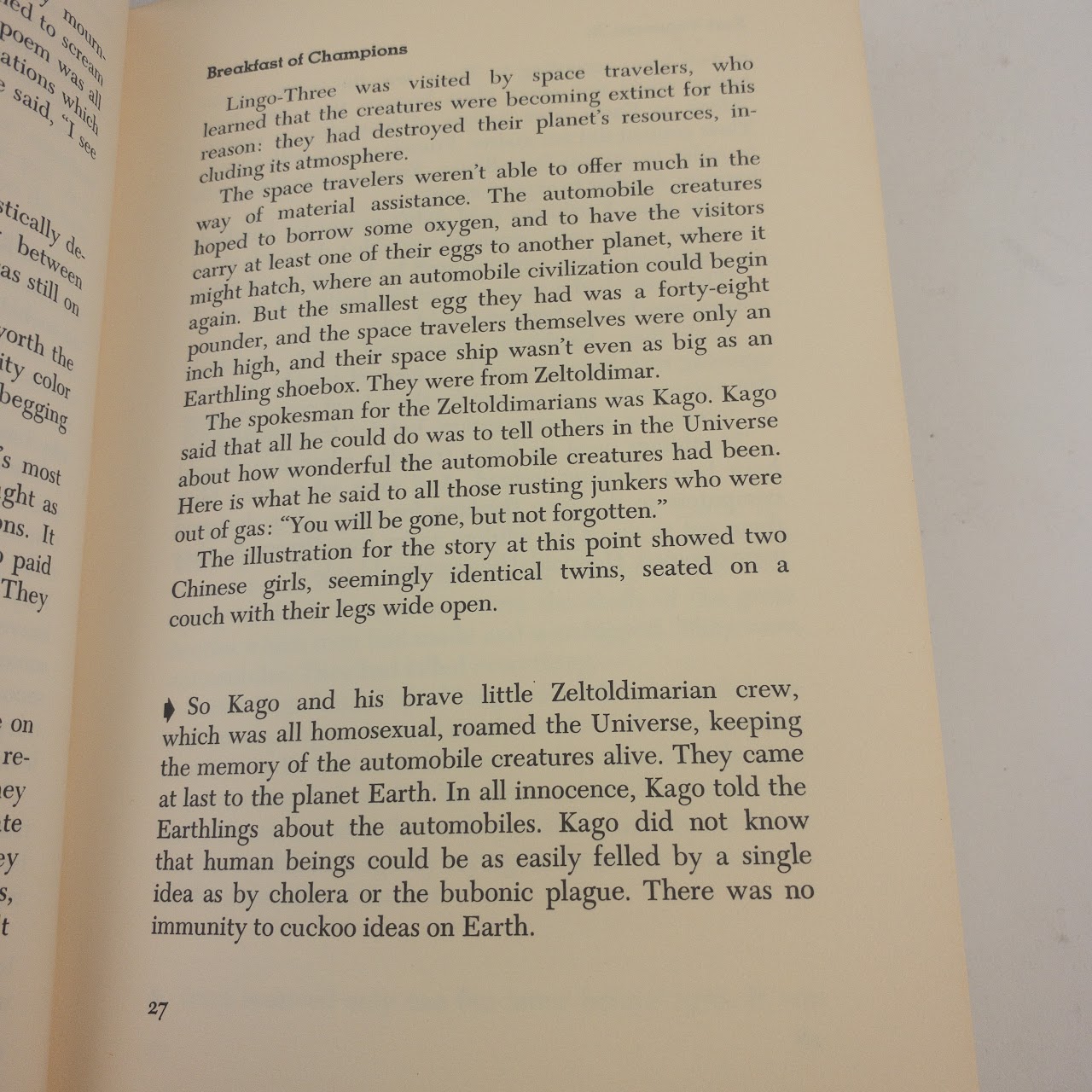 Kurt Vonnegut, Jr. 'Breakfast of Champions' First Edition, First Printing Book