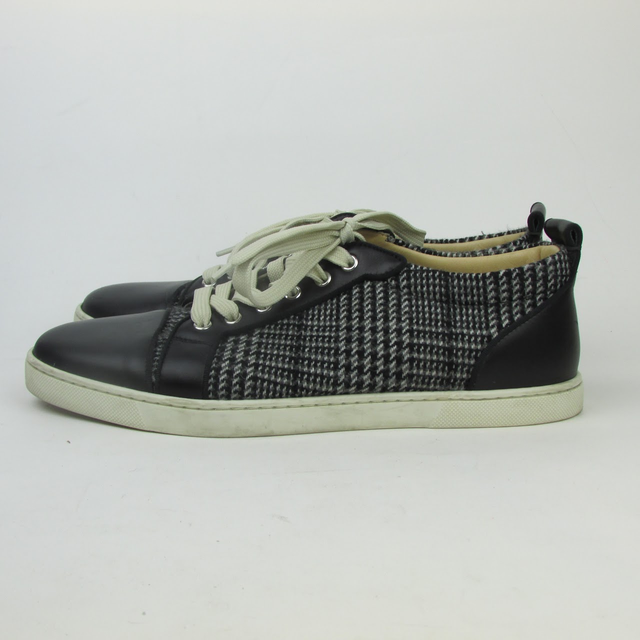 Christian Louboutin Glen Plaid & Leather Sneaker