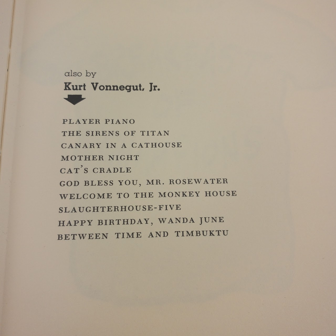 Kurt Vonnegut, Jr. 'Breakfast of Champions' First Edition, First Printing Book